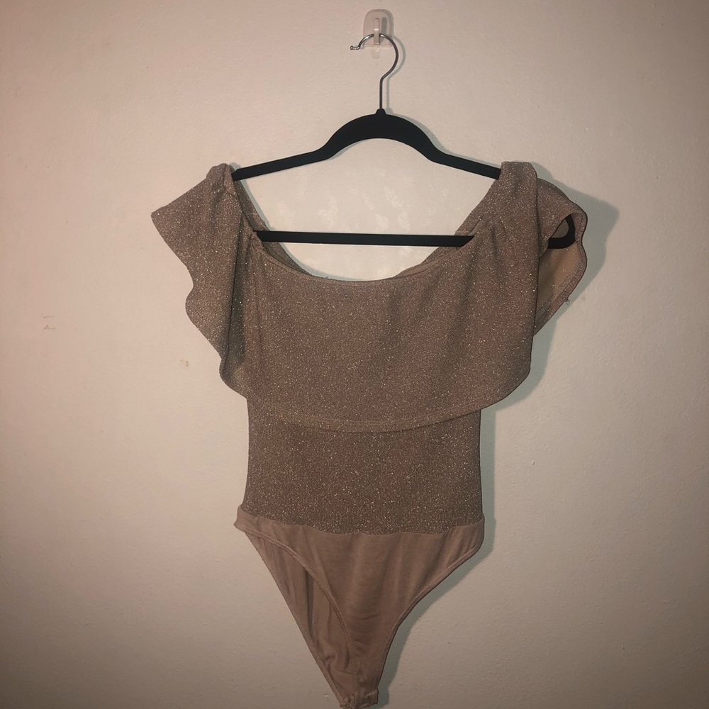 Sparkle off shoulder bodysuit